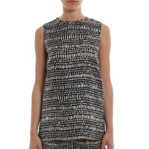 S'Max Mara Monochrome Printed Silk Top S